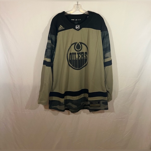Adidas Edmonton Oilers Salute To Service Military Appreciation Jersey - Picture 1 of 5